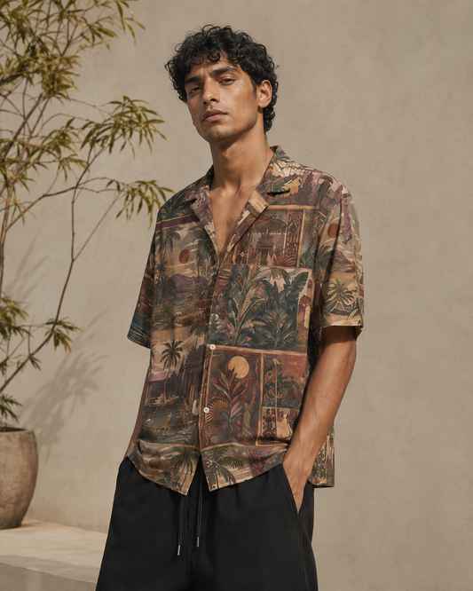 Tropical Heritage Printed Cuban Collar Shirt